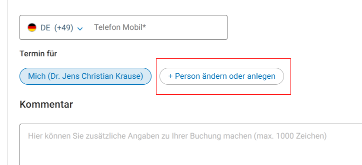 Bitte nicht sich selbst einbuchen.
